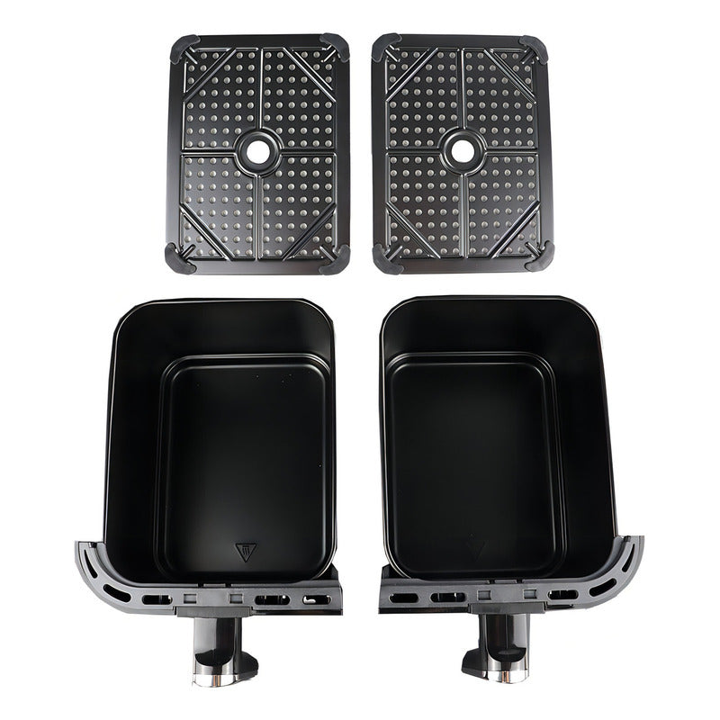 Freidora Sin Aceite Air Fryer Rotel Dual Canastos 4 + 4 Lt Color Negro