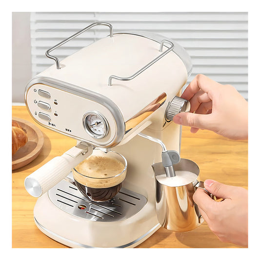 Cafetera Expreso 1.5 L Xion Xi-cm71 Cappuccino Retro Beige