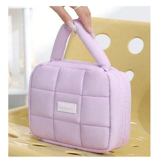 Bolsa Organizadora De Maquillaje De Viaje Neceser Para Mujer Lila Capitoneado