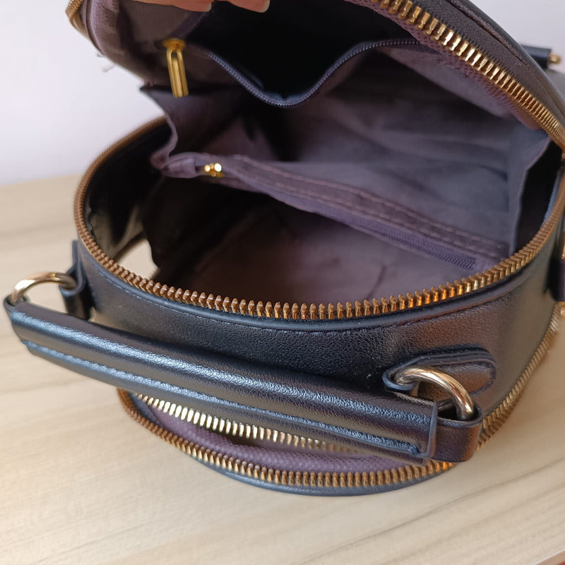 Mochila Cartera De Dama 2 En 1 Cuero Sintético Bolsos Mujer Caqui Cuero Sintético