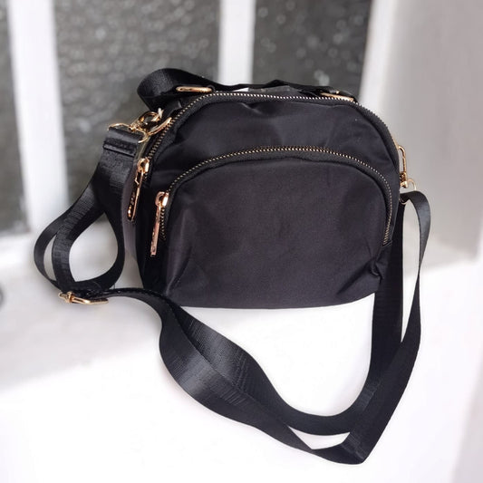 Cartera De Damas Bolso Para Mujer Bandolera Correa Ajustable - Negro