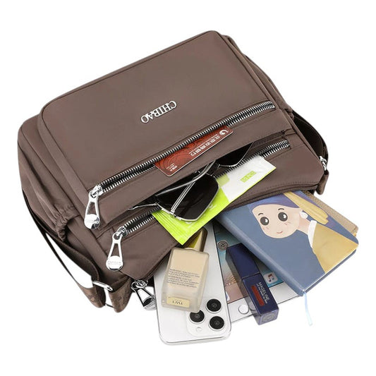 Cartera Bandolera Dama Impermeable Genérica Negro Lisa