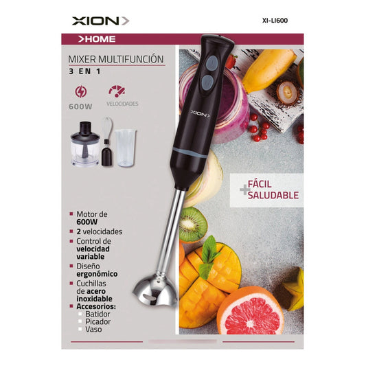 Licuamixer Xion Xi-li600 Mixer Negro 600 W 2 Velocidades - Negro