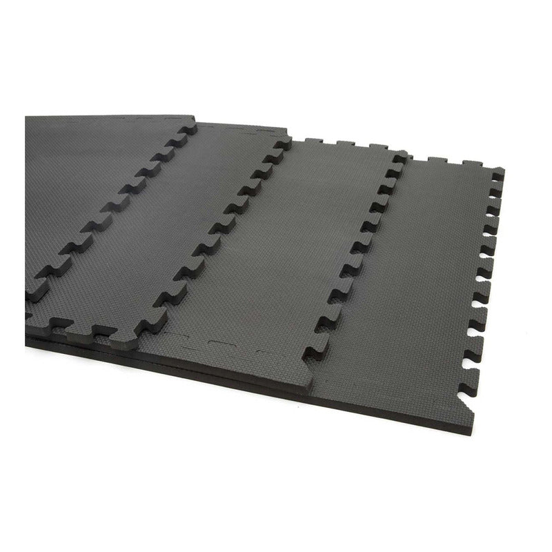Piso Tatami Goma Eva Encastrable Negro 120x120x1,4 Cm Reebok - Negro