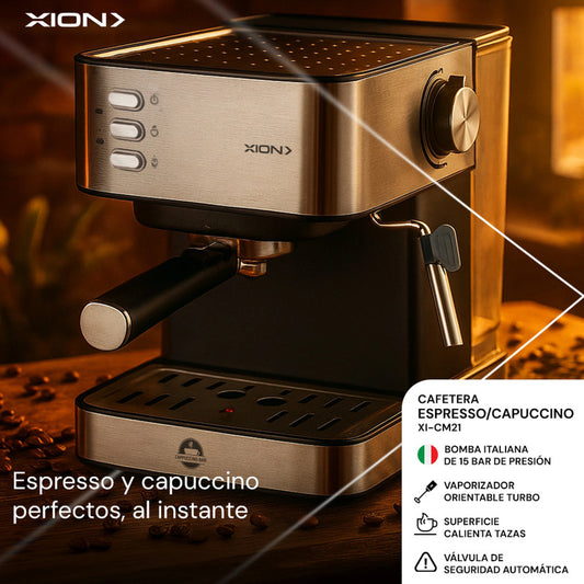 Cafetera Espresso 15 Bares Xi-cm21 Xion Color Plateado