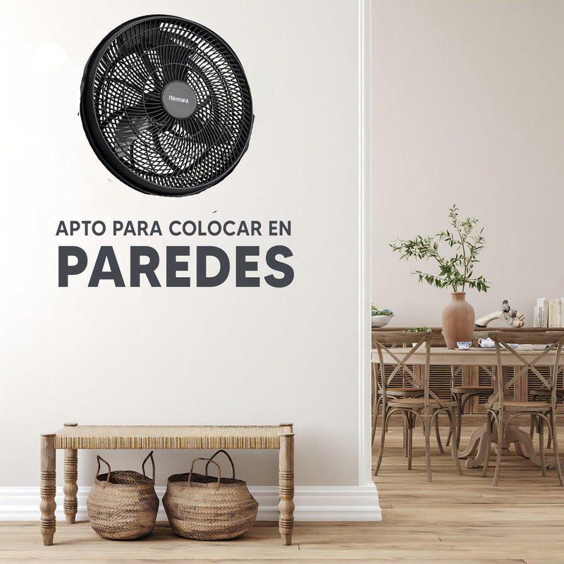 Turbo Ventilador De Piso Microsonic 50 Cm Vt5001 Con 5 Aspas - 50 Cm - Negro - Negro - 5