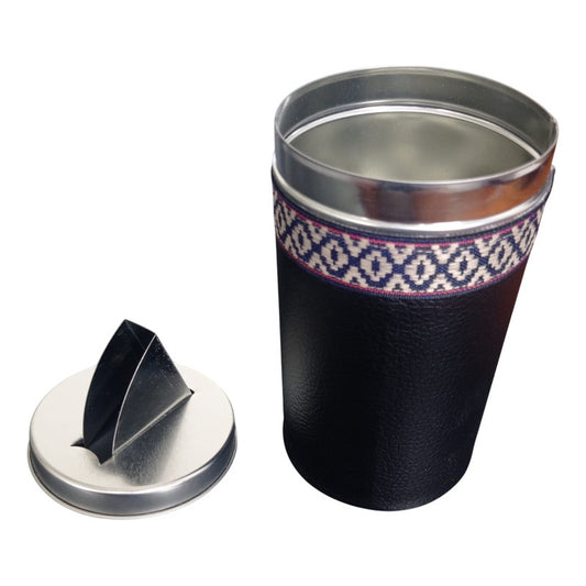 Yerbera Forrada Con Pico Vertedor En Acero Negro