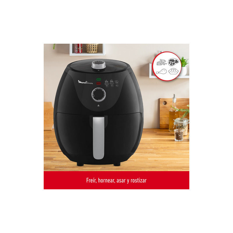 Freidora Sin Aceite De Aire Moulinex Essential Ez122858 Negr Negro