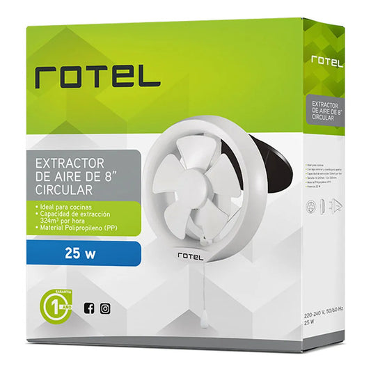 Extractor De Aire Rotel Cocina Para Vidrio 8 220v Blanco
