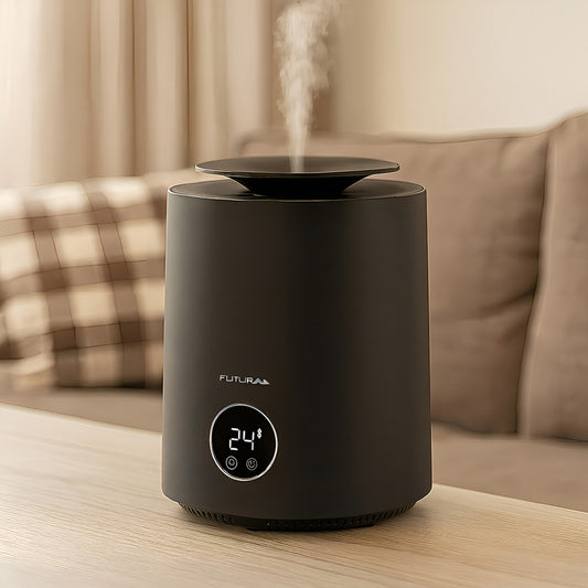 Estufa Cerámica Eléctrica Futura 2000w 360° Con Temporizador Color Negro