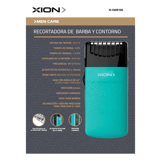 Recortadora De Barba Y Contorno Xi-hair100 Color Verde Claro - Verde Claro