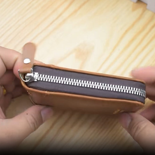 Billetera Para Hombre Con Cierre Sector Monedero De Cuerina - Negro