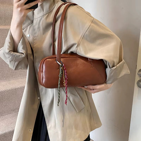 Carteras De Dama Bolsos Para Mujeres Bandoleras Capitoneadas - Marrón Claro - Liso