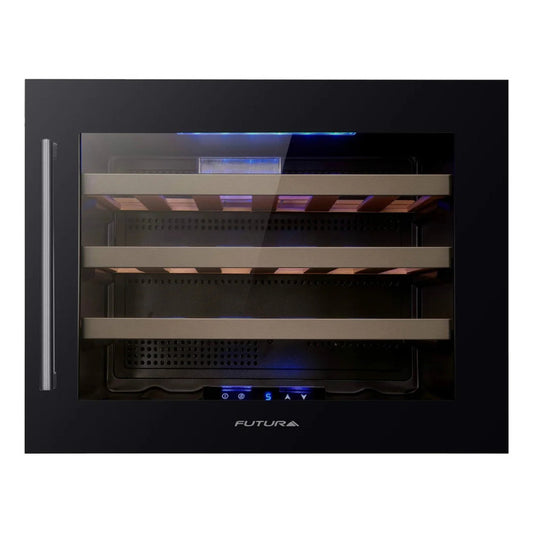 Vinera De Empotrar Futura Enfriador 22 Botellas Vidrio Negro