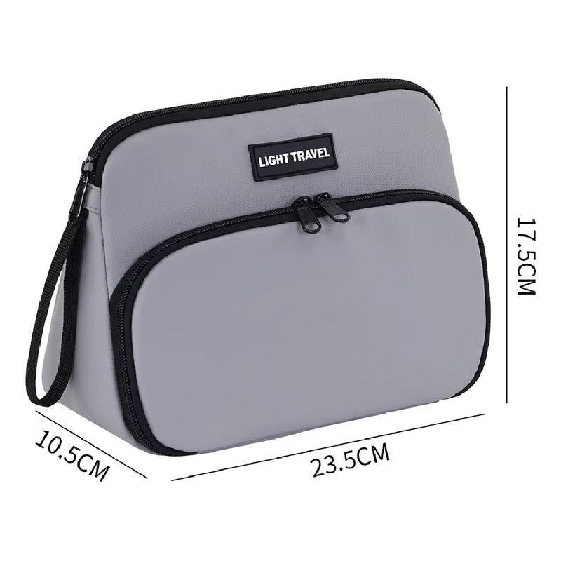 Neceser Organizador  Práctico Para Viaje Tela Impermeable Negro Lisa