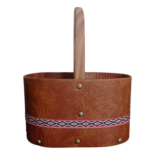 Matera De Madera Maciza Rustica Para Auto Termo Y Mate Color Marrón.