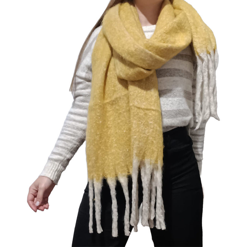 Bufanda Chalina Pashmina De Dama Bufandones Livianos Suaves Amarillo