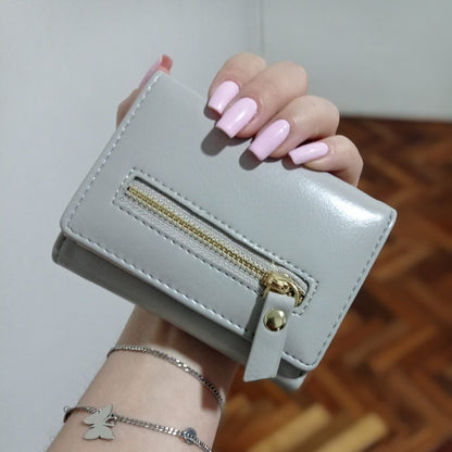 Billetera Dama Billeteras De Damas Con Monedero Para Mujeres Gris