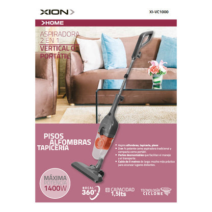 Aspiradora Xion Portatil Dos En Uno Xi-vc1000 Color Negro - Negro
