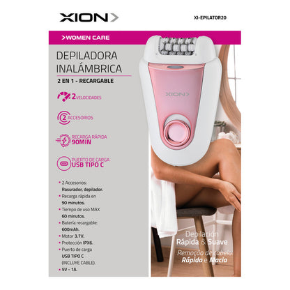 Depiladora Inalámbrica Xion 2 Velocidades Xi-epilator20 - Blanco