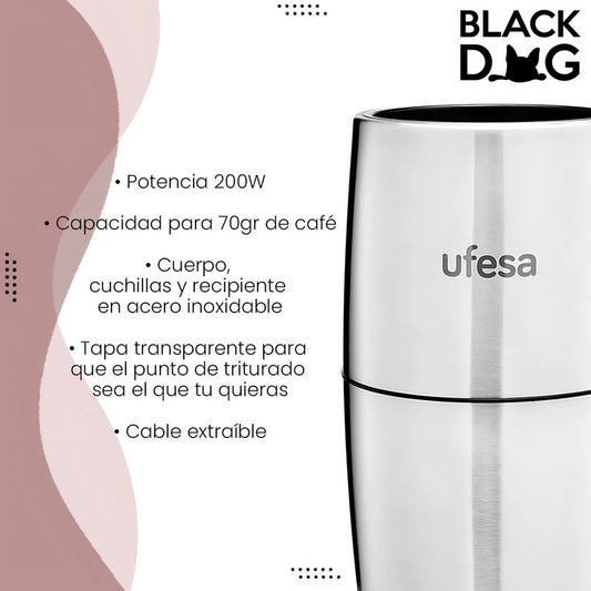 Molinillo De Café Ufesa Mc0470 200w Acero Inoxidable Color P