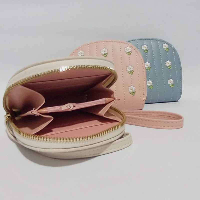 Monedero Dama Billeteras De Dama Con Correa Monederos Mujer Crema