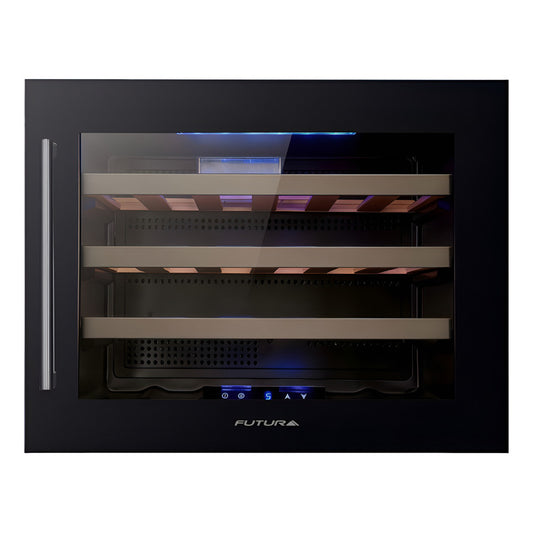 Vinera De Empotrar Futura 22 Botellas Vidrio Negro