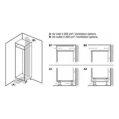Heladera Panelable Bosch 267 Litros Con Freezer Blanco