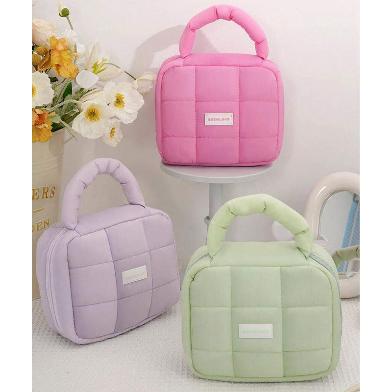 Bolsa Organizadora De Maquillaje De Viaje Neceser Para Mujer Verde Capitoneado