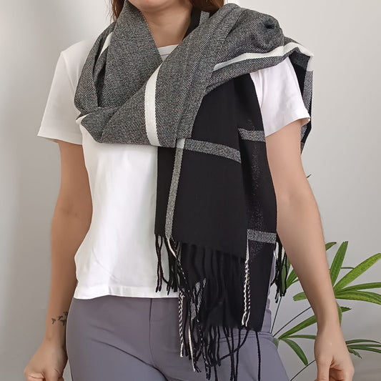 Chalina Bufanda Pashmina De Dama Afelpada Liviana Y Sauve Negro