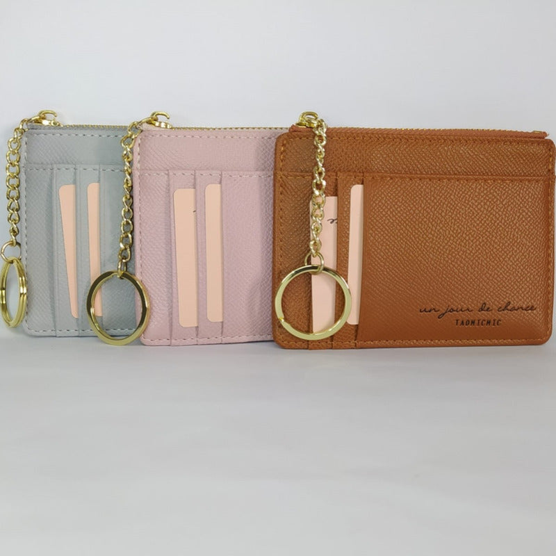 Monedero Dama Billeteras De Dama Con Llavero Monederos Mujer Gris