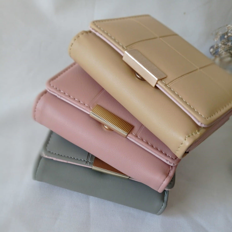 Billetera Dama Chica Billeteras De Dama Monedero Para Mujer Coral Claro