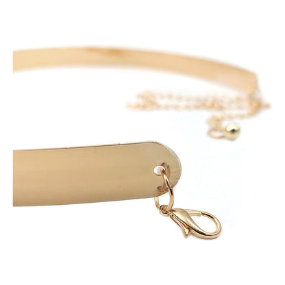 Cinto De Metal Para Dama Ancho 4 Cm Diseño Dorado Y Plateado Dorado Único