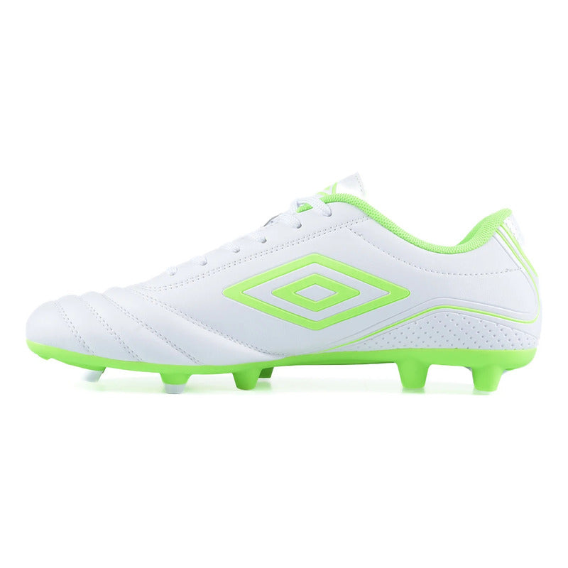 Championes Futbol 11 Umbro Classico Botin F11 Zapato Adulto - Blanco/verde - 12 Us