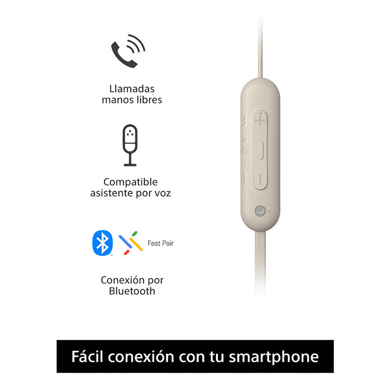 Auriculares Bluetooth Inalámbricos In Ear Sony Wi-c100 Gris - Gris