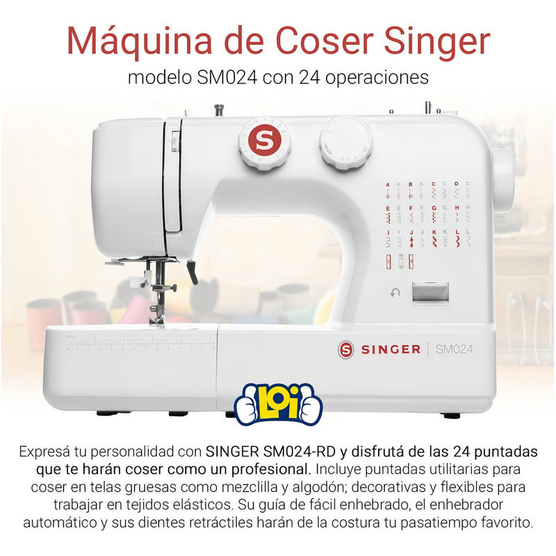 Máquina De Coser Recta Singer Portable Color Blanco