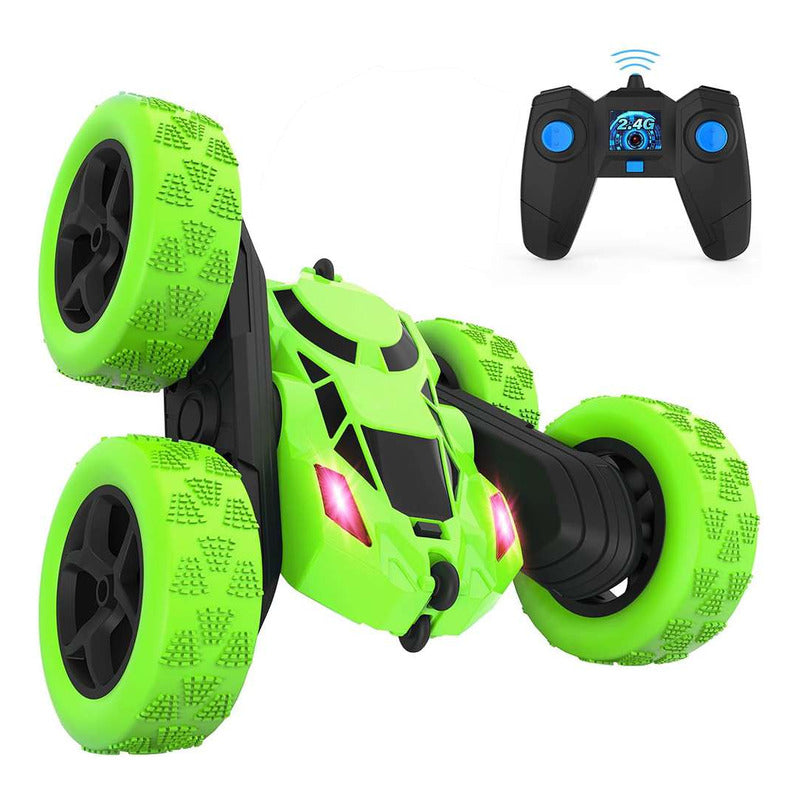 Auto Stunt 360° 4x4 Con Control Remoto Y Batería Recargable, - Verde