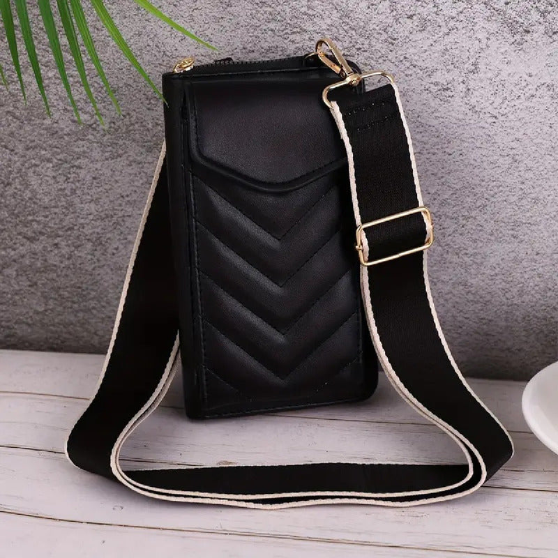 Phone Bags Porta Celular De Dama Cartera Morral Y Billetera Negro