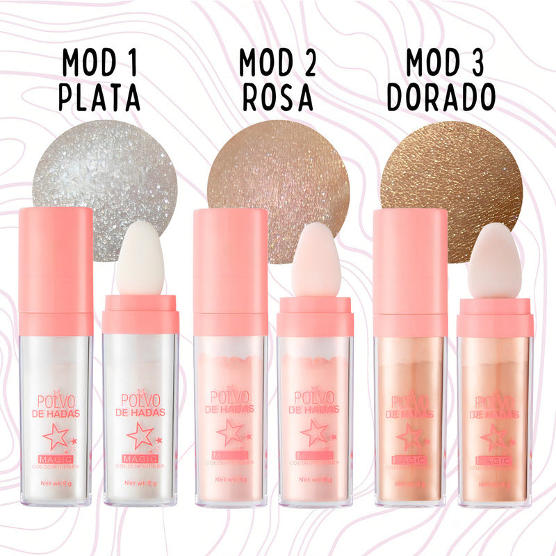 Polvo De Hadas Iluminador Maquillaje Glitter Belleza