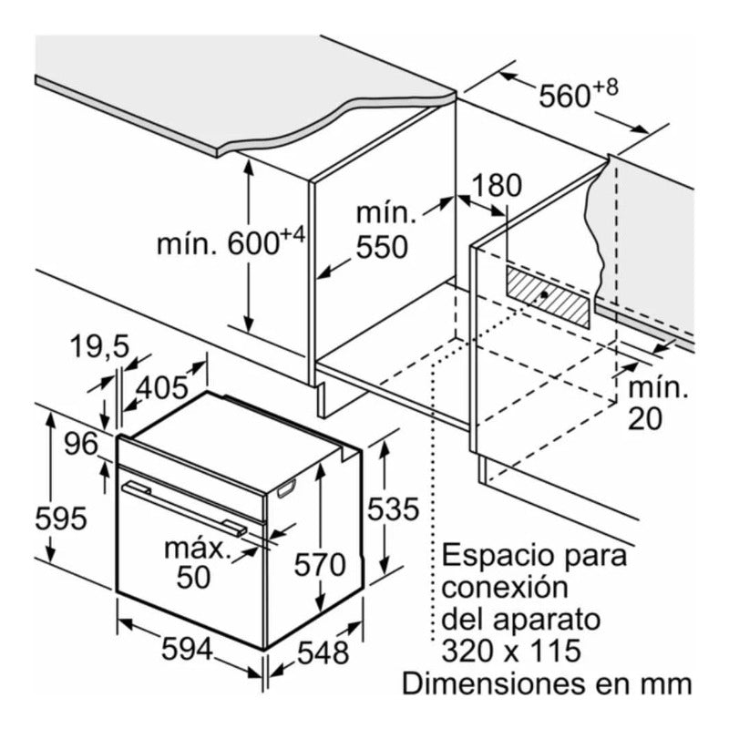 Horno De Empotrar Bosch Hba574es3 Limpieza Pirolítica 71 L - Inox