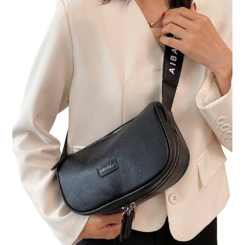 Cartera De Mujer Bandolera Para Damas Con Correas Ajustables Negro (1) Liso