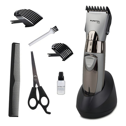 Corta Pelo  Barba Recargable 6 Accesorios 10 Niveles Punktal Negro