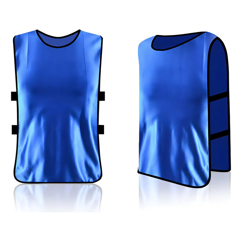 Set X6 Chalecos Elástico De Entrenamiento Deportivo Futbol © Color Azul Talle U