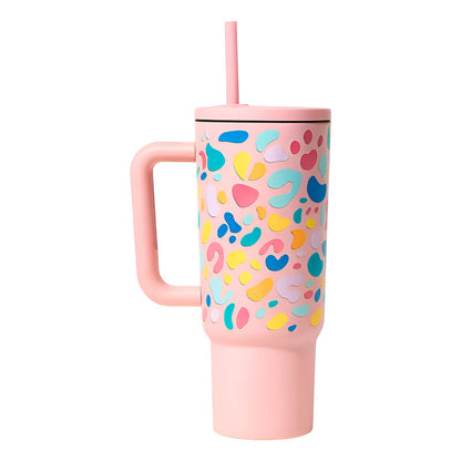 Vaso Térmico Metálico 1.2 Litros  Con Sorbito - Rosa