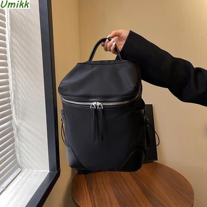 Mochila Para Mujer Impermeable De Tela Nylon Cartera De Dama Caqui1