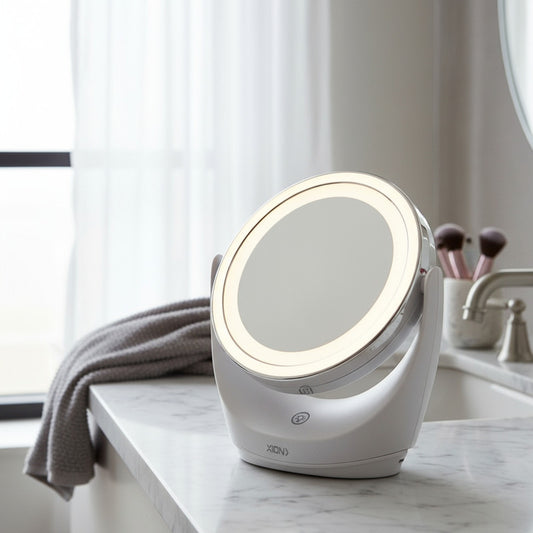 Espejo De Maquillaje Led Y Aumento Xion Xi-makeup2 Blanco