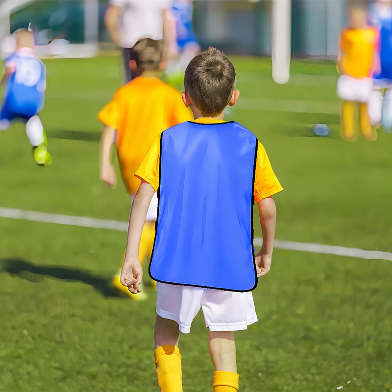 Set X6 Chalecos Elástico De Entrenamiento Deportivo Futbol © Color Azul Talle U