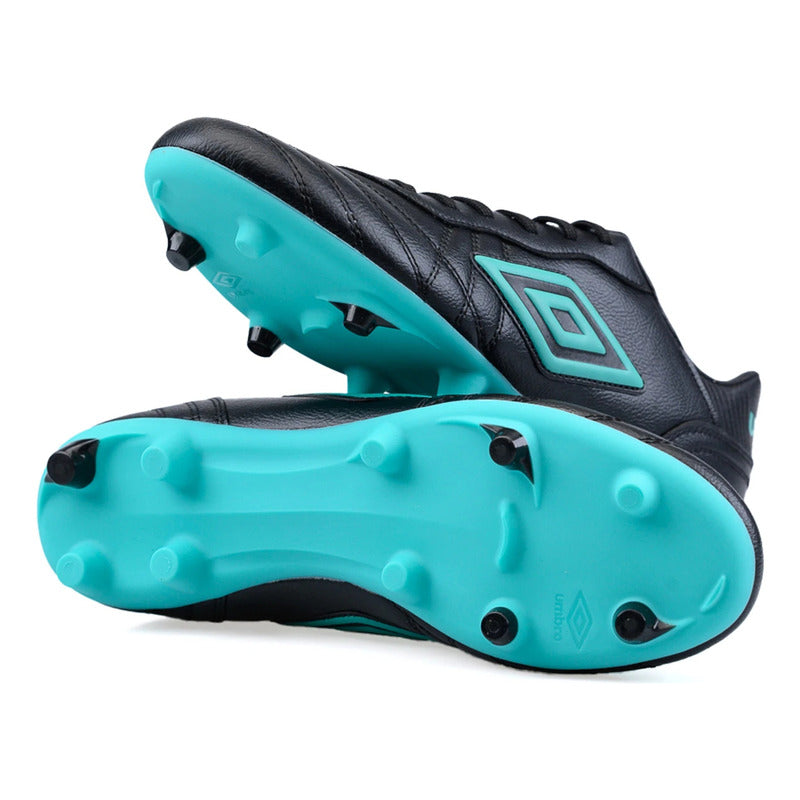 Championes Futbol 11 Umbro Touch Champion F11 Zapato Adulto - Negro/celeste - 9,5 Us