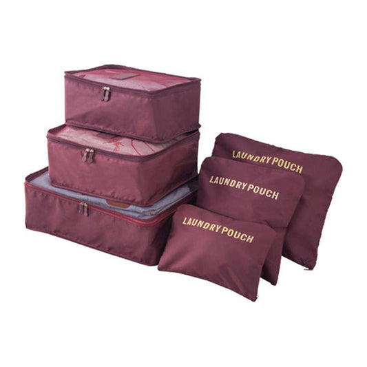 Set Organizador De Valija Para Viaje X 6 Piezas Color Bordó - Bordó