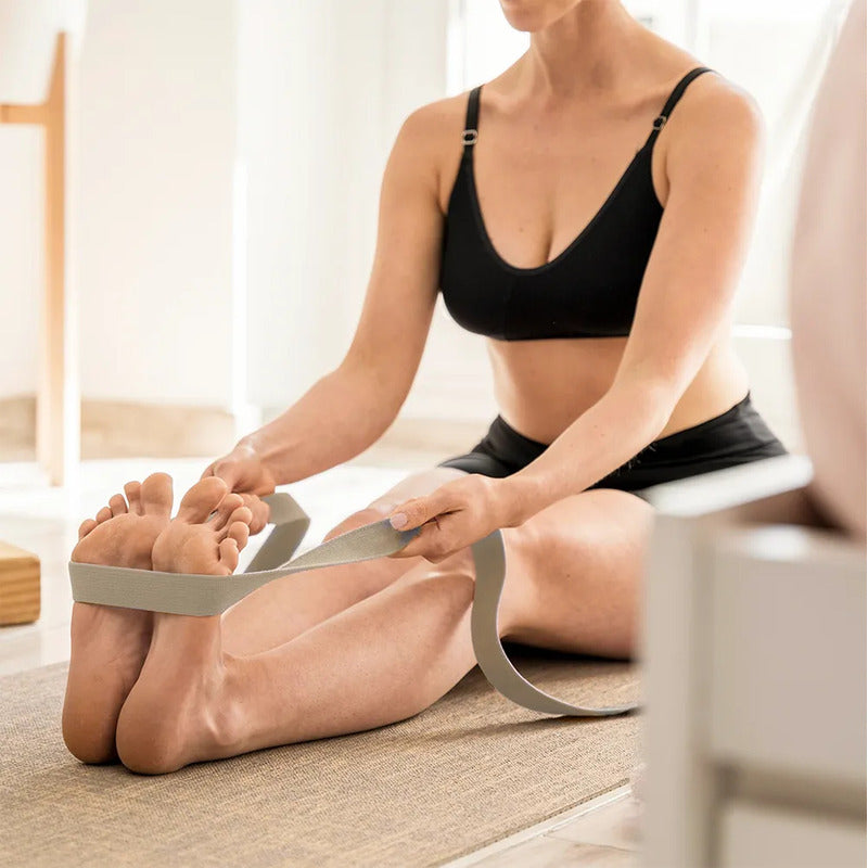 Correa Cinta Para Yoga Pilates Fisioterapia Flex Reebok Gris